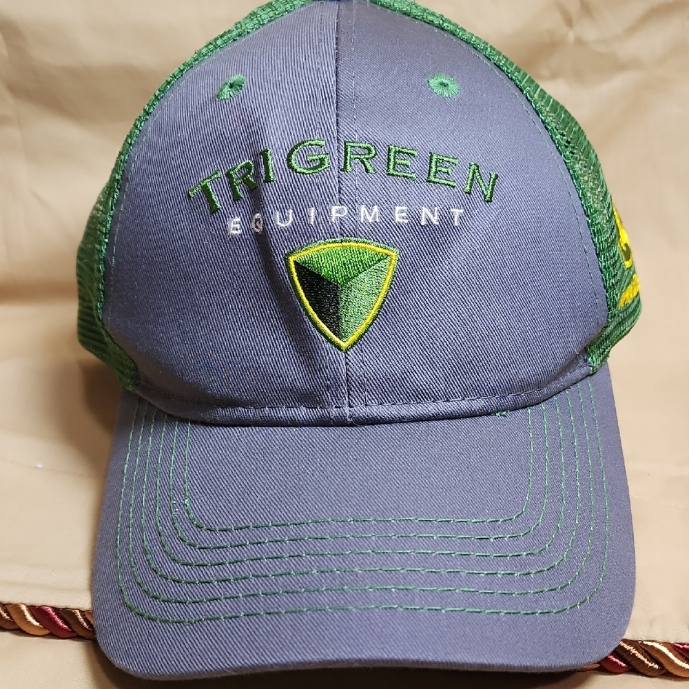 John Deere TriGreen Equipment Gray and Green Cap NWOT